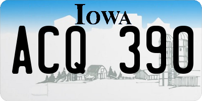 IA license plate ACQ390