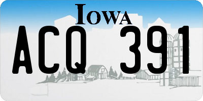 IA license plate ACQ391