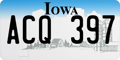 IA license plate ACQ397