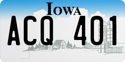 IA license plate ACQ401