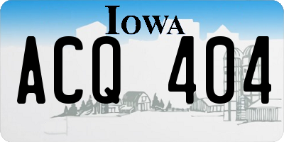 IA license plate ACQ404