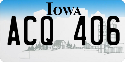 IA license plate ACQ406
