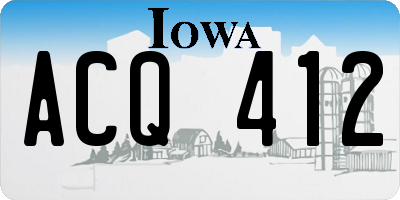 IA license plate ACQ412