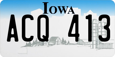 IA license plate ACQ413
