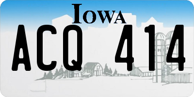 IA license plate ACQ414