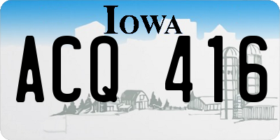 IA license plate ACQ416