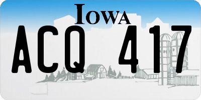 IA license plate ACQ417
