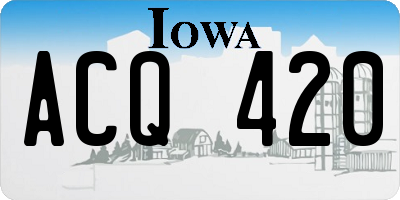 IA license plate ACQ420