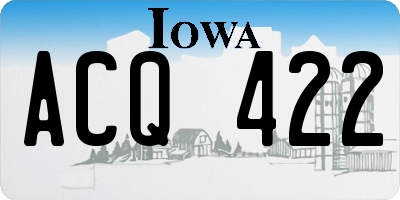 IA license plate ACQ422