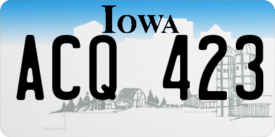 IA license plate ACQ423