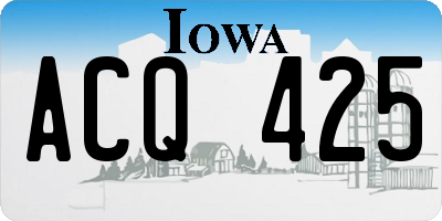 IA license plate ACQ425