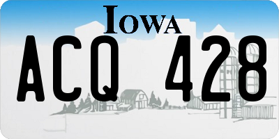 IA license plate ACQ428