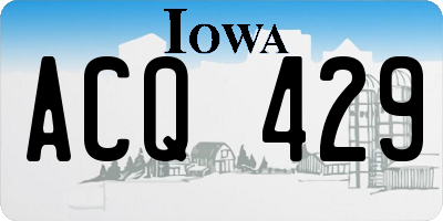 IA license plate ACQ429