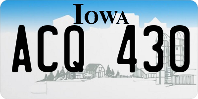 IA license plate ACQ430