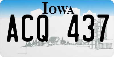 IA license plate ACQ437