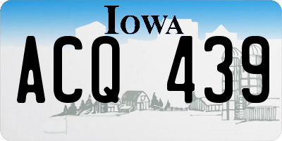IA license plate ACQ439