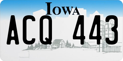 IA license plate ACQ443