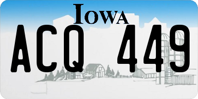 IA license plate ACQ449