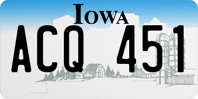 IA license plate ACQ451
