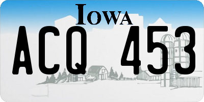 IA license plate ACQ453