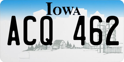 IA license plate ACQ462