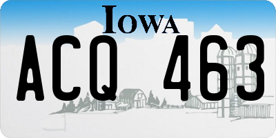 IA license plate ACQ463