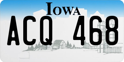 IA license plate ACQ468