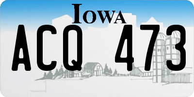 IA license plate ACQ473