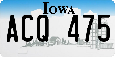 IA license plate ACQ475