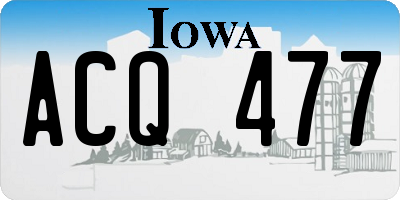 IA license plate ACQ477