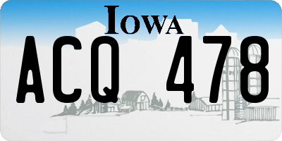 IA license plate ACQ478