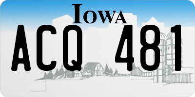IA license plate ACQ481