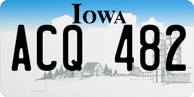IA license plate ACQ482