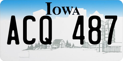 IA license plate ACQ487