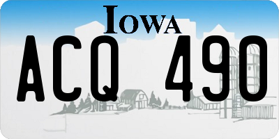 IA license plate ACQ490