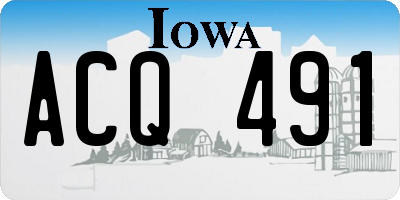 IA license plate ACQ491