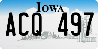 IA license plate ACQ497