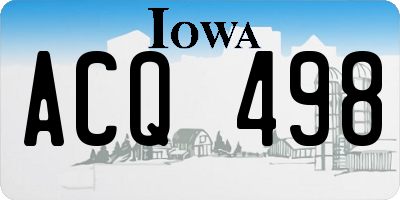 IA license plate ACQ498