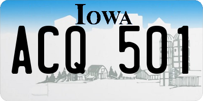IA license plate ACQ501