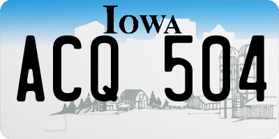 IA license plate ACQ504