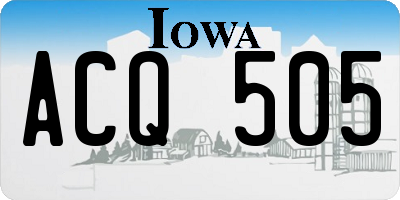 IA license plate ACQ505