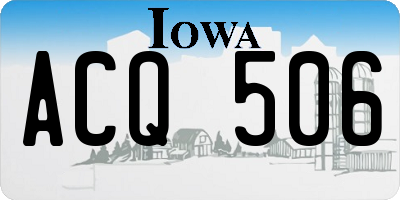 IA license plate ACQ506