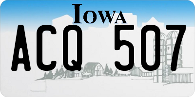IA license plate ACQ507