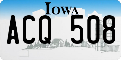IA license plate ACQ508