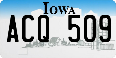 IA license plate ACQ509