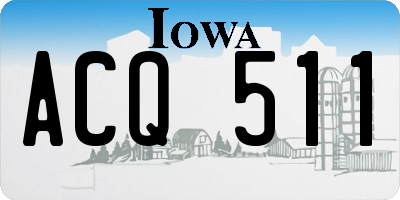 IA license plate ACQ511