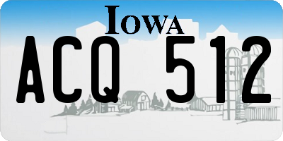 IA license plate ACQ512
