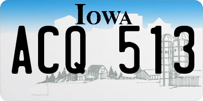 IA license plate ACQ513