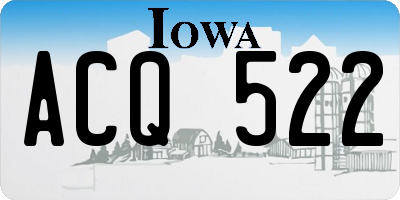 IA license plate ACQ522