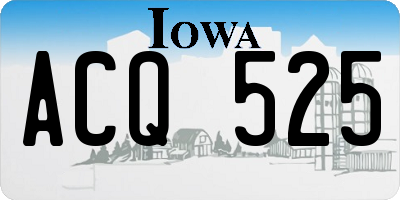 IA license plate ACQ525
